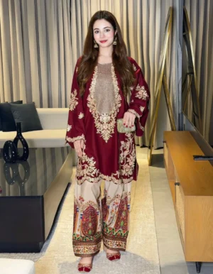ETHNIC Silk Suit – Elegant Embroidered 2PC Luxury Collection