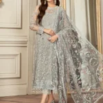 ZARIF Luxury Net Collection – Unstitched Heavy Embroidered Net Suit with Sequin Work, Cutwork Dupatta & Charmouse Silk Trouser | Wedding & Festive Wear