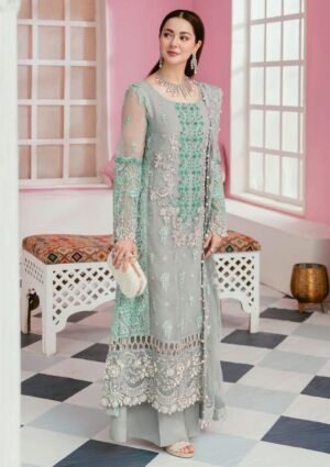 HUSSAIN REHAR Dhanak Suit – 3PC Stunning Luxury Embroidered Winter Collection