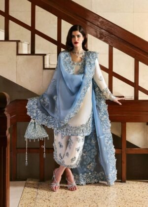 HUSSAIN REHAR Silk Suit – Unstitched Embroidered 3PC