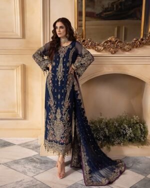 Charizma Chiffon Suit – Unstitched Embroidered 3PC