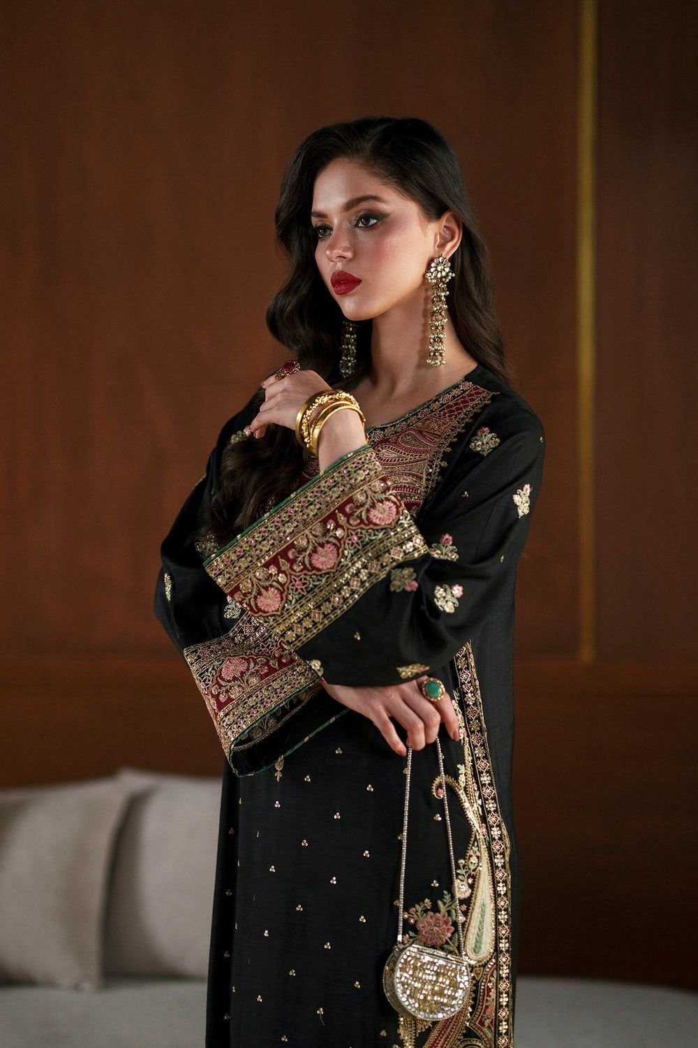 HIT CODE ETHNIC Kaftan – Unstitched Shamoz Silk Suit - Image 4