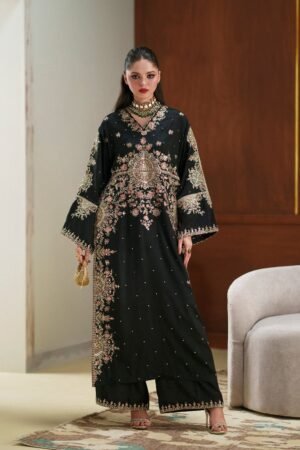 HIT CODE ETHNIC Kaftan Suit – Unstitched Shamoz Silk