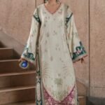 Ethnic Luxury Embroidered Kaftan Silk Suit – Unstitched 2PC