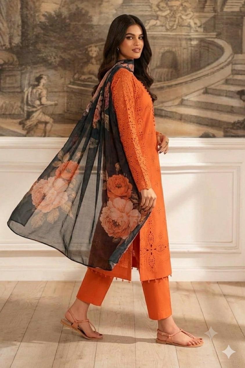 IZNIK Lawn Suit – Elegant Premium Chikankari Embroidered 3PC Summer Collection - Image 3
