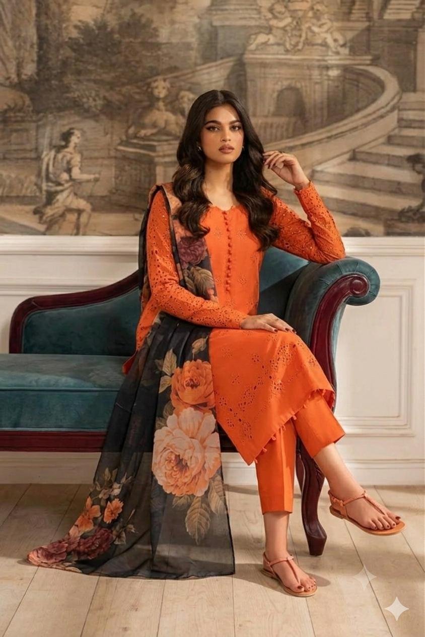 IZNIK Lawn Suit – Elegant Premium Chikankari Embroidered 3PC Summer Collection - Image 2