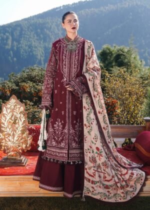 HUSSAIN REHAR Lawn Suit – Unstitched Embroidered 3PC