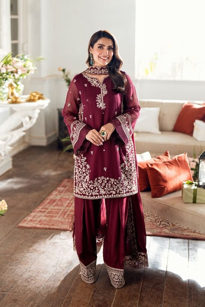 AZURE Dhanak Suit – Stunning Embroidered Unstitched 3PC Shawl Set