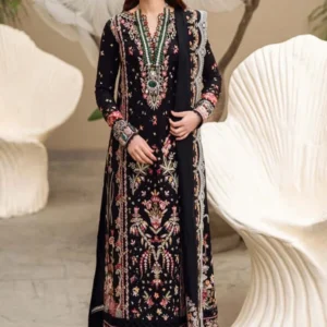 QALAMQAR Dhanak Suit – 3PC Elegant Luxury Embroidered Cutwork Shawl Set